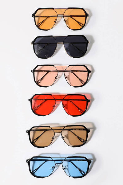 Modern Geometric Aviator Metal Frame Sunglasses – Shop  display picture 1