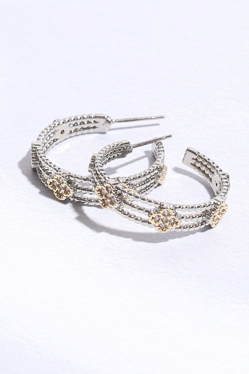 Mini Clover CZ Hoop Earrings - ShopSpoiled