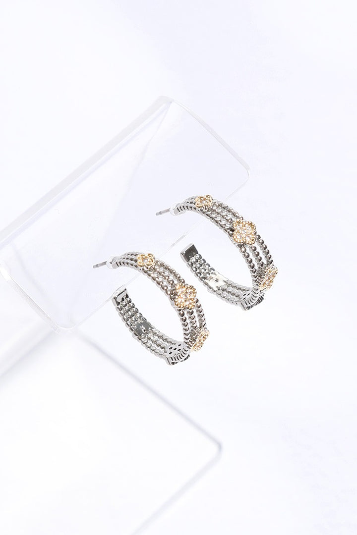 Mini Clover CZ Hoop Earrings - ShopSpoiled