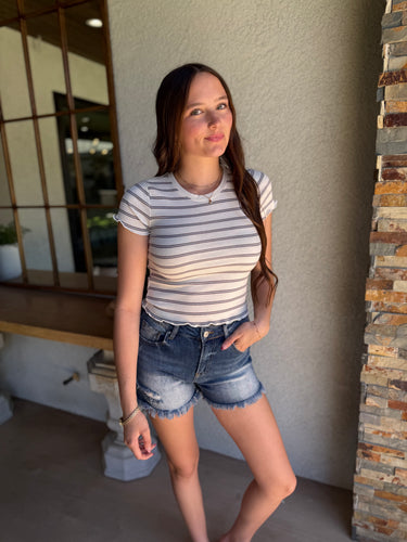 Striped Ruffled Baby Tee - ShopSpoiled
