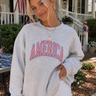 America Gingham Crewneck Sweatshirt - ShopSpoiled