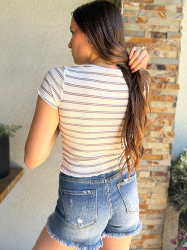 Striped Ruffled Baby Tee - ShopSpoiled