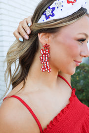 Stars and Stripes Beaded Earrings - ShopSpoiled