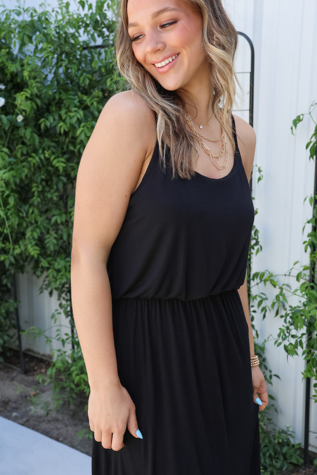 Safe Travels Maxi Dress in Black - ShopSpoiled