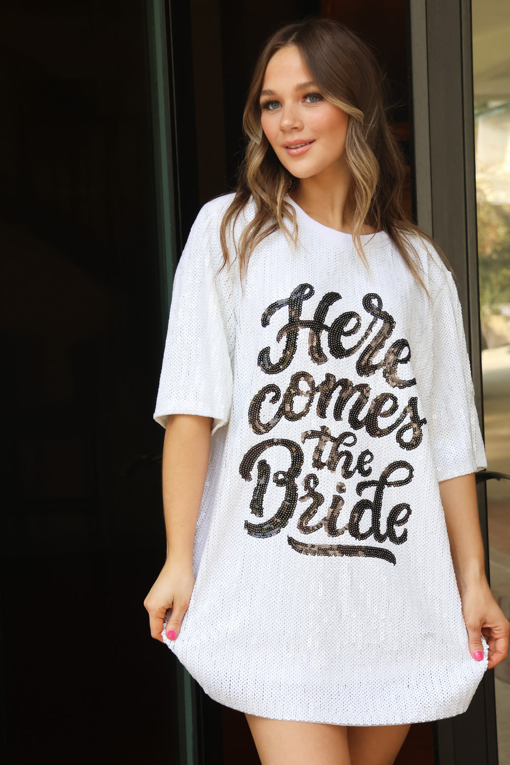 Here Comes The Bride T-Shirt Dress - ShopSpoiled