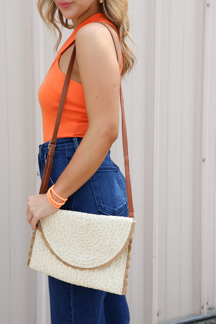 Woven Straw Clutch - ShopSpoiled