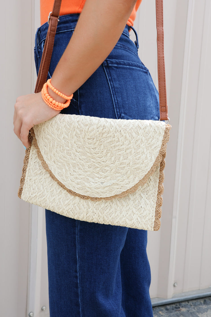 Woven Straw Clutch - ShopSpoiled