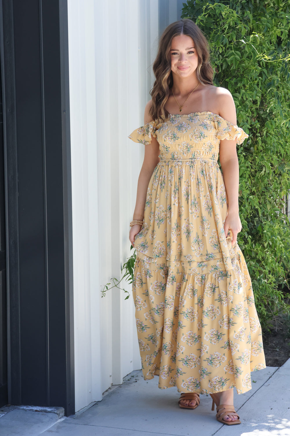 Full Bloom Maxi Dress In Yellow - ShopSpoiled