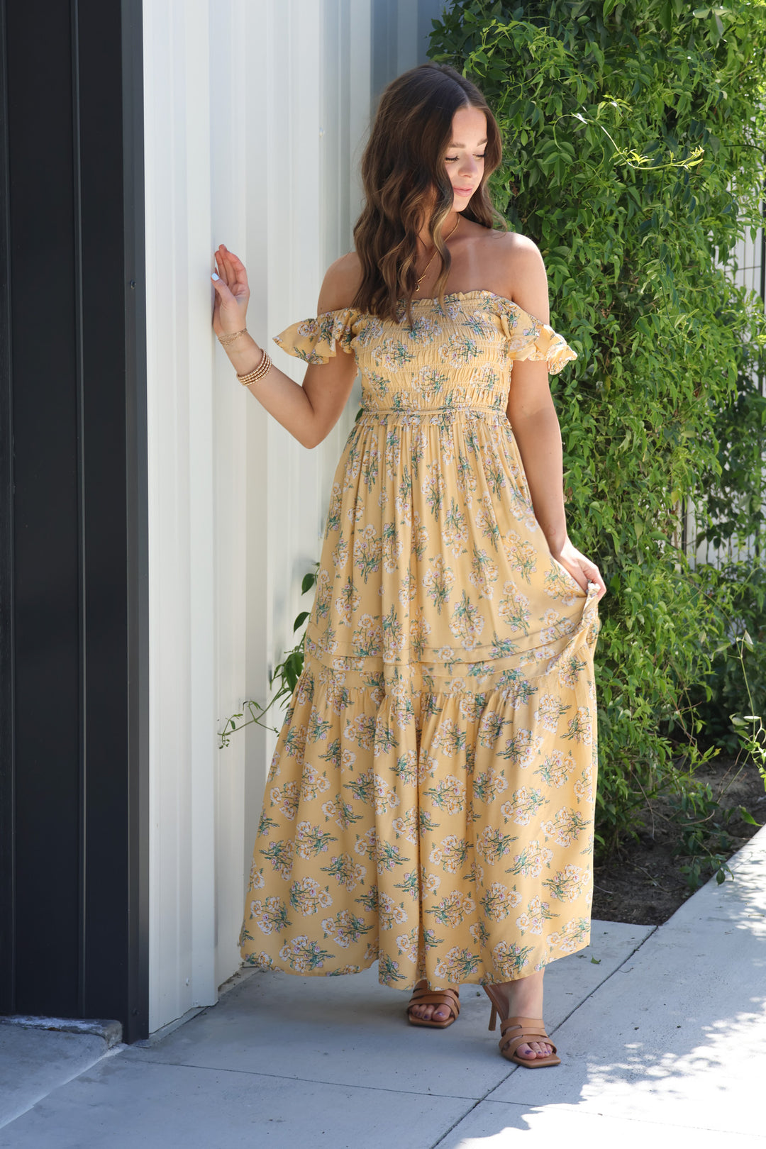 Full Bloom Maxi Dress In Yellow - ShopSpoiled