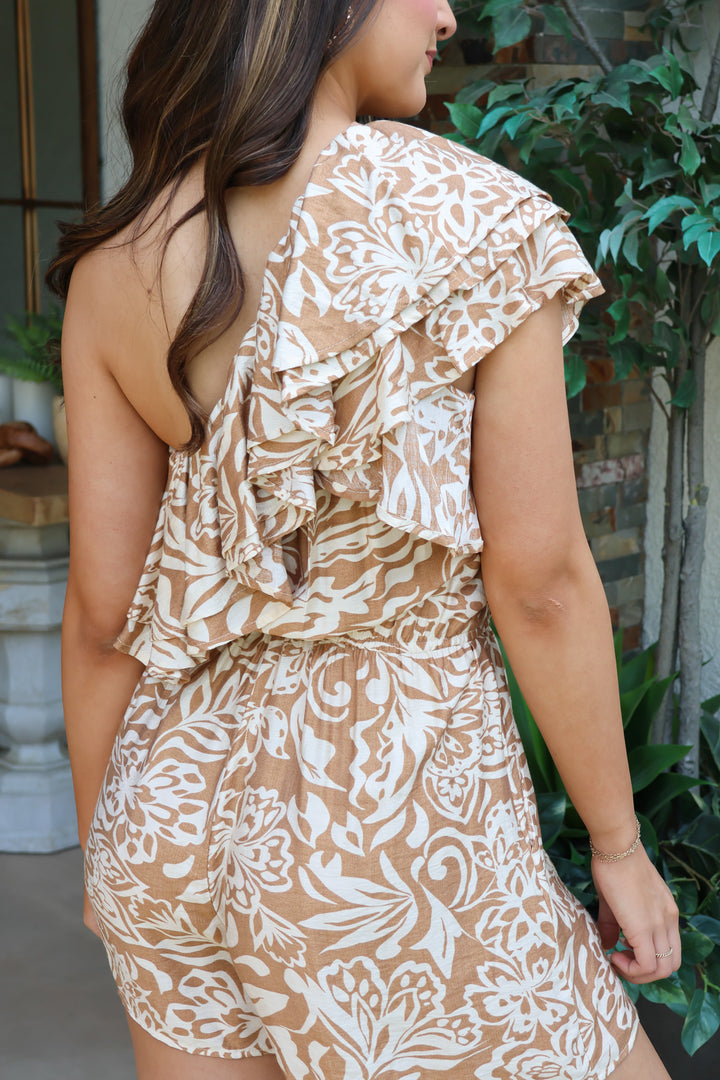 Stunning Time Romper In Taupe - ShopSpoiled