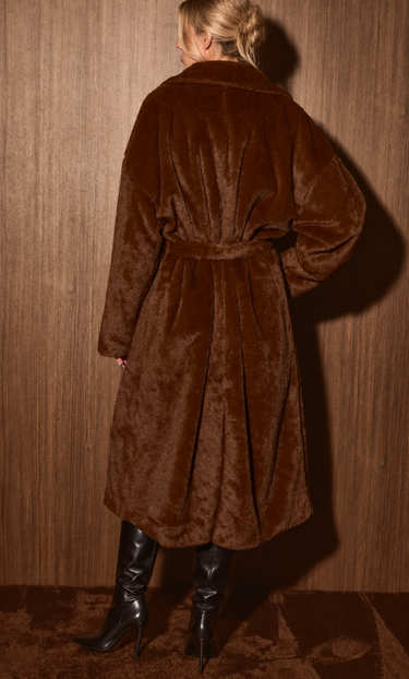 Rich In Life Plush Faux Fur Long Coat