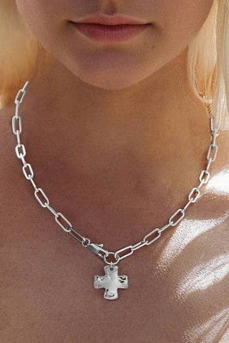 Goldie Cross Toggle Necklace - ShopSpoiled