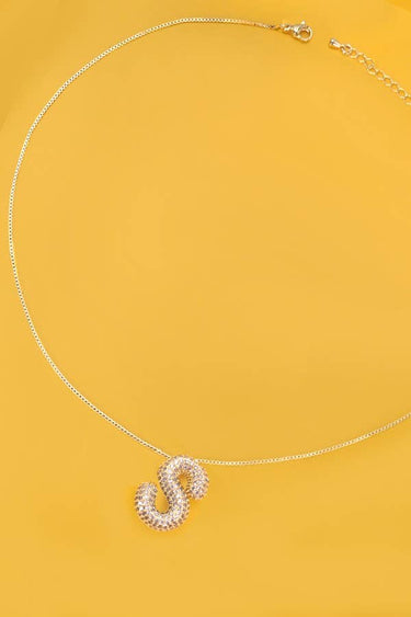 Initial Bubble Rhinestone Necklace - ShopSpoiled