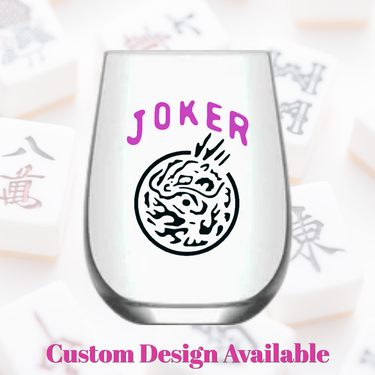 Mahjong Stemless Wine Glass "Joker" - Single 1ct - ShopSpoiled