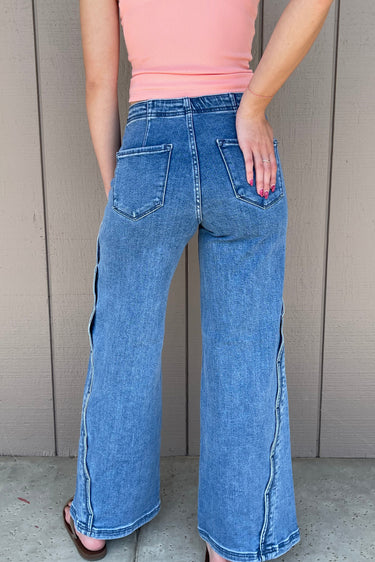 Scalloped Edge Detail Jeans - ShopSpoiled