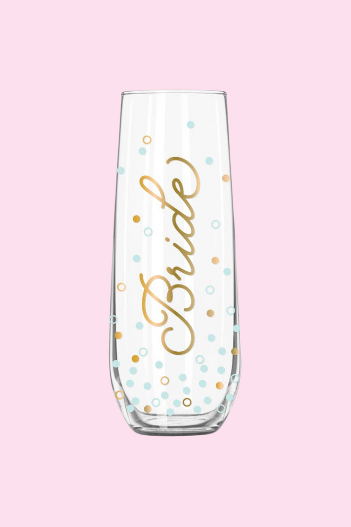 Bride Stemless Champagne Glass 9oz