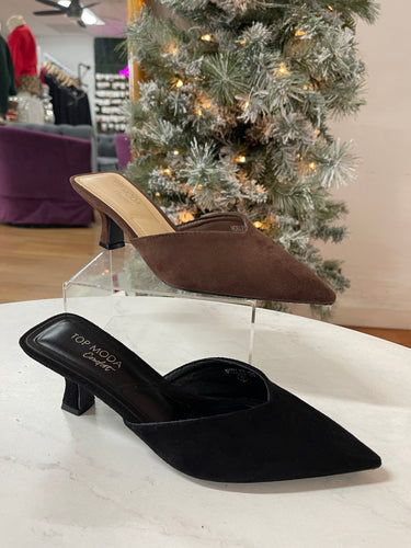 Suede Pointed Kitten Heel - ShopSpoiled