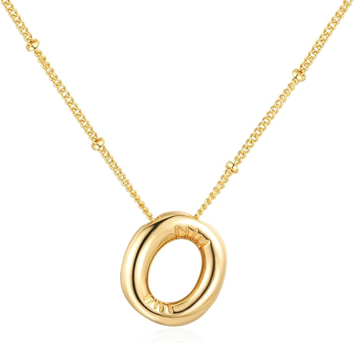 Bubble Initial Necklace In Gold - ShopSpoiled