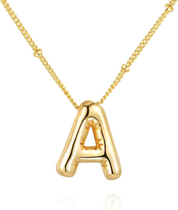Bubble Initial Necklace In Gold - Shop Spoiled Boutique 