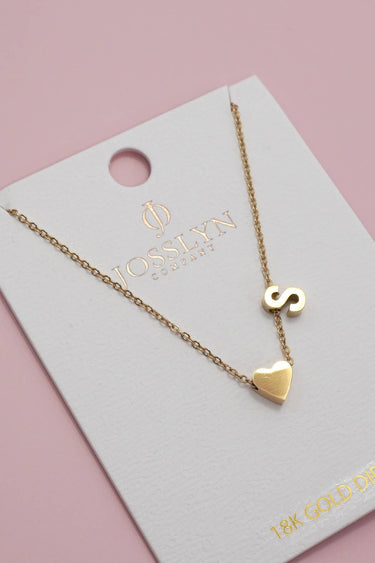 Heart Initial Necklace - ShopSpoiled