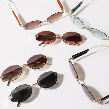 Classic Slim Oval Metal Frame Sunglasses - ShopSpoiled