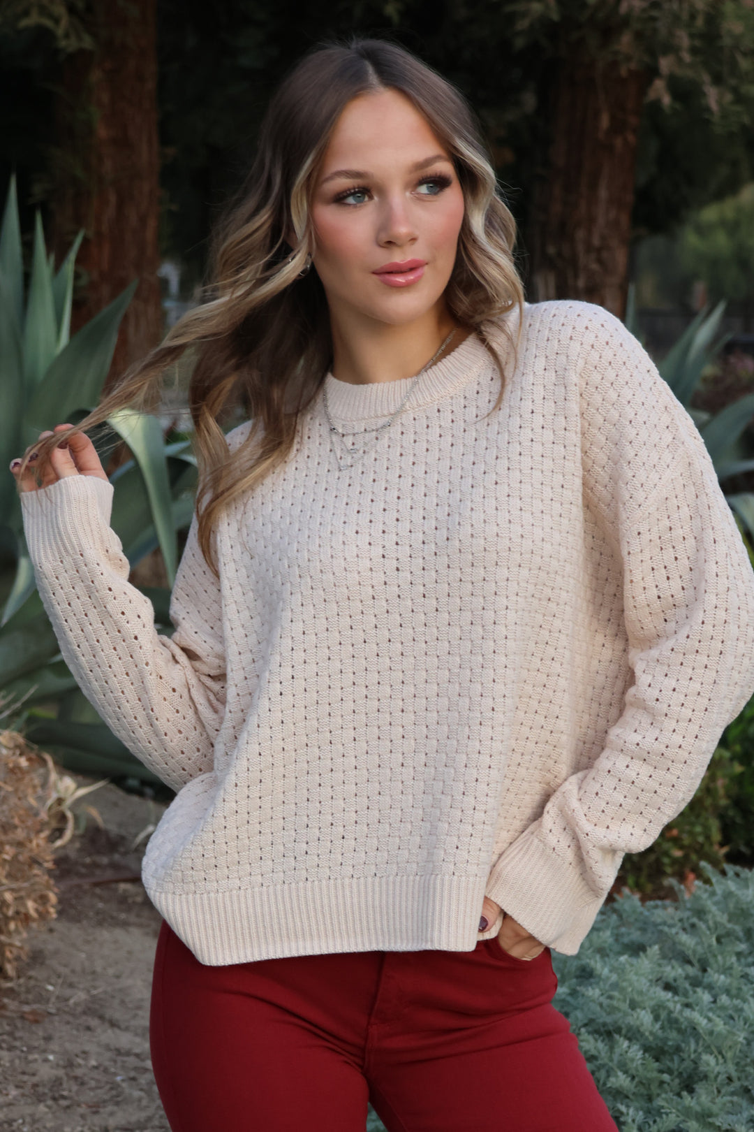 Fall Sunset Sweater In Ivory - ShopSpoiled