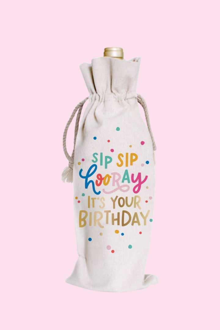 Sip Sip Hooray Wine Bottle Bag