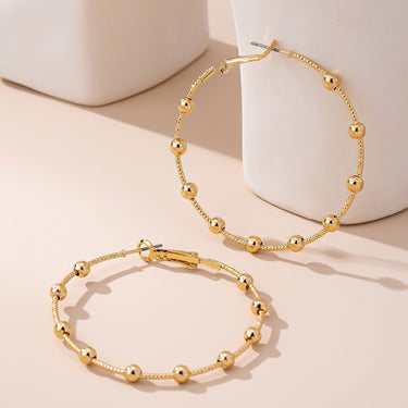 Classic Gold Ball Hoop Earrings - ShopSpoiled