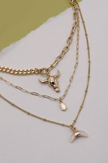 Bull Horn Necklace - ShopSpoiled