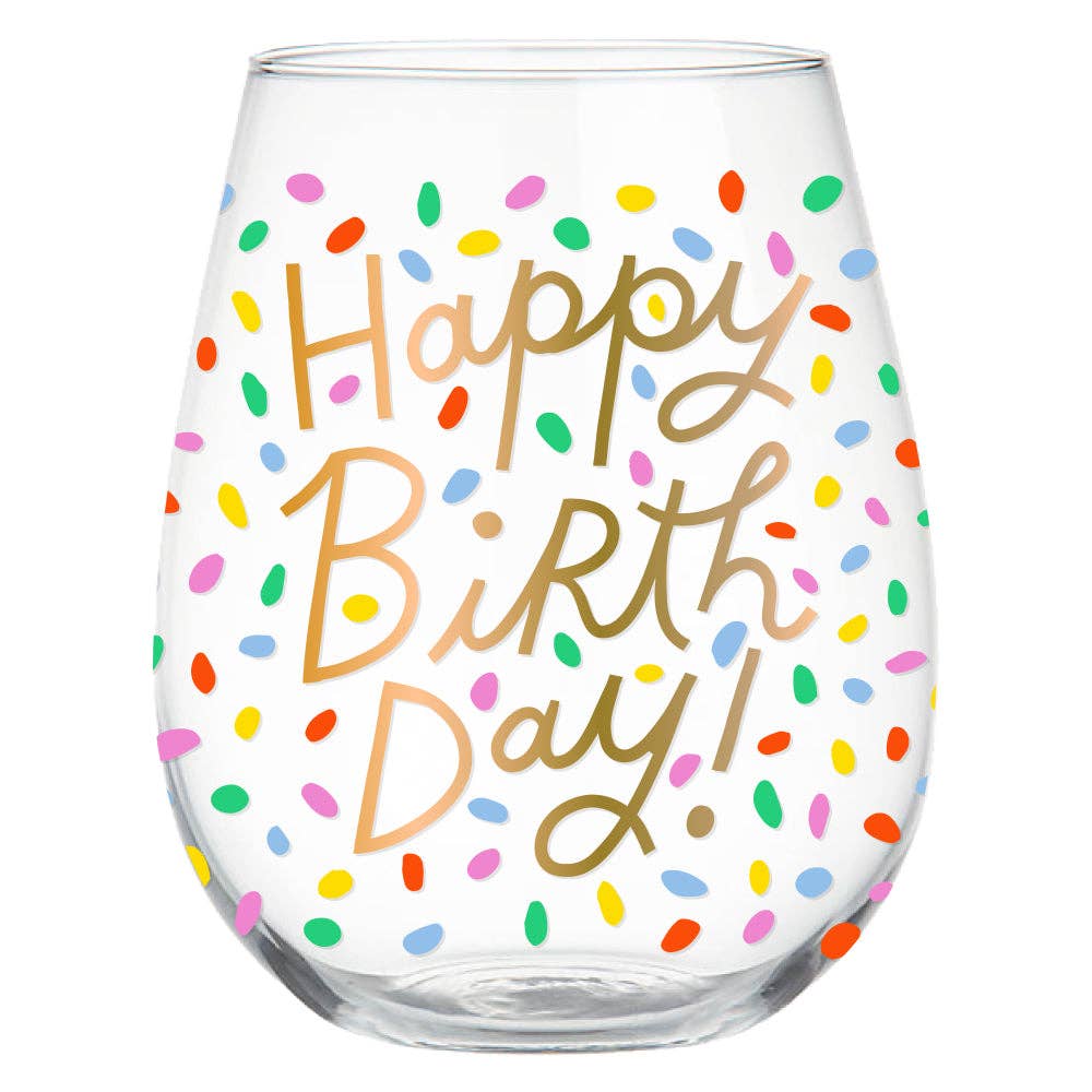 Birthday Stemless Wine Glass 22oz - ShopSpoiled