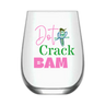 Mahjong Stemless Wine Glass "Dot Crack Bam" - Single - ShopSpoiled