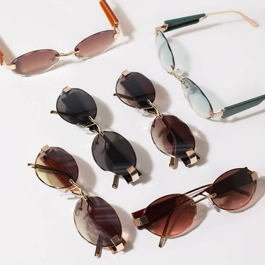 Classic Slim Oval Metal Frame Sunglasses - ShopSpoiled