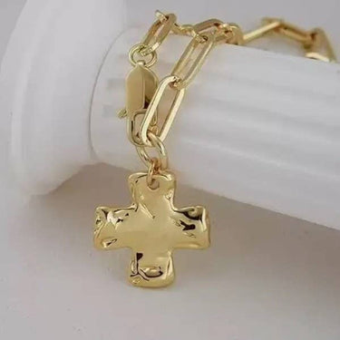 Goldie Cross Toggle Necklace - ShopSpoiled