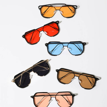 Modern Geometric Aviator Metal Frame Sunglasses - ShopSpoiled