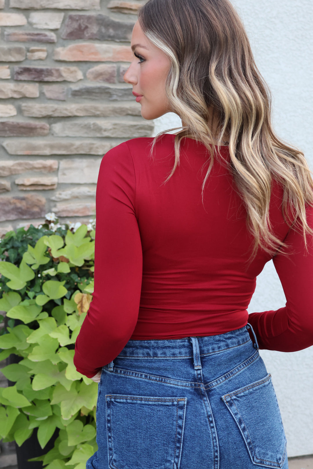 Must Have Bodysuit In Burgundy - ShopSpoiled