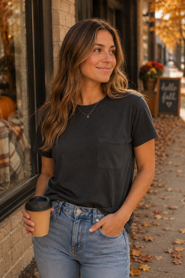 Short Sleeve Round Neck Tee - ShopSpoiled