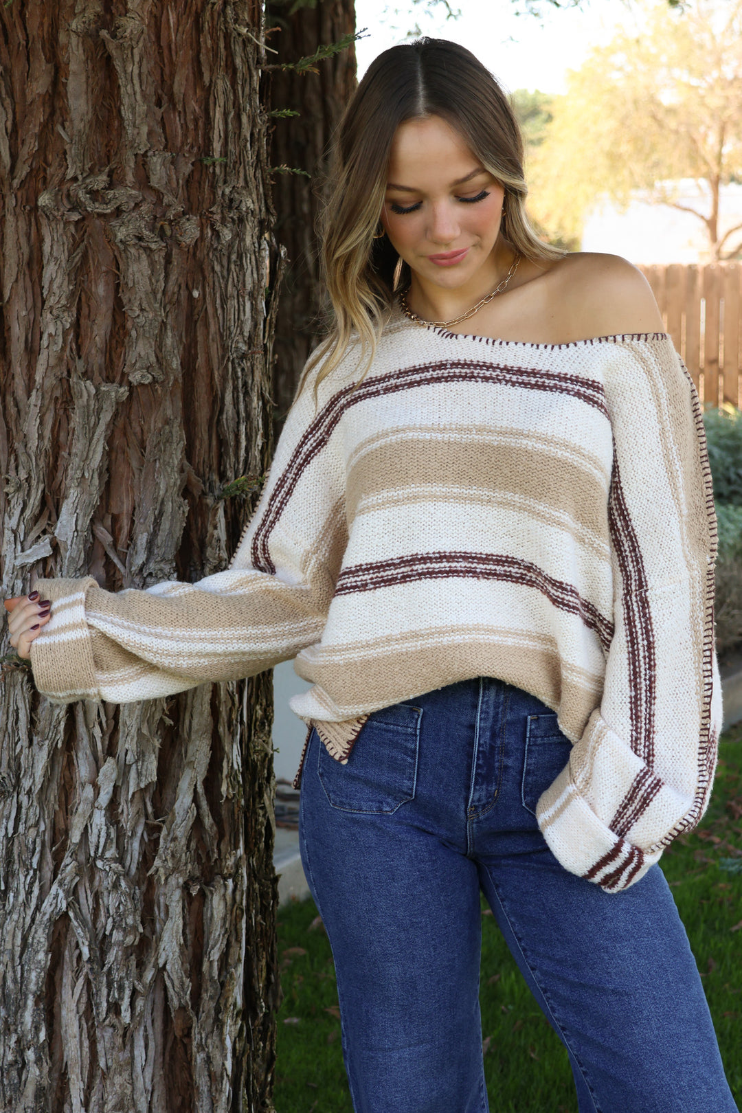 On My Mind Sweater In Taupe - ShopSpoiled
