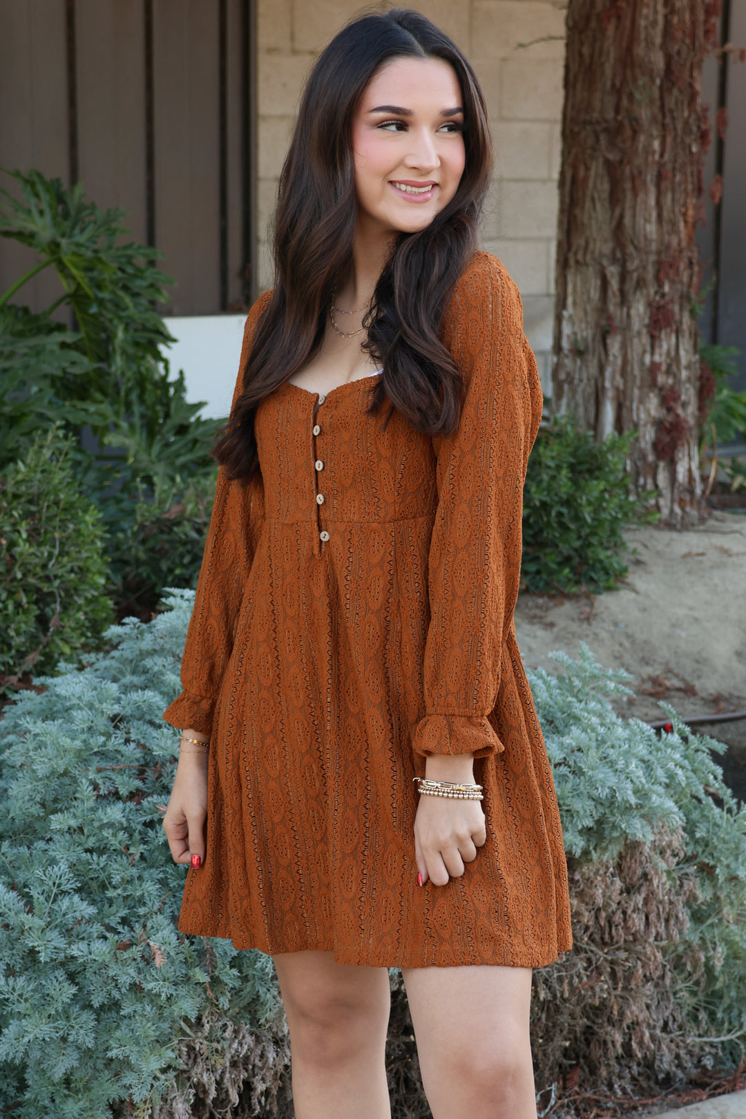 Living In The Moment Dress In Camel - ShopSpoiled