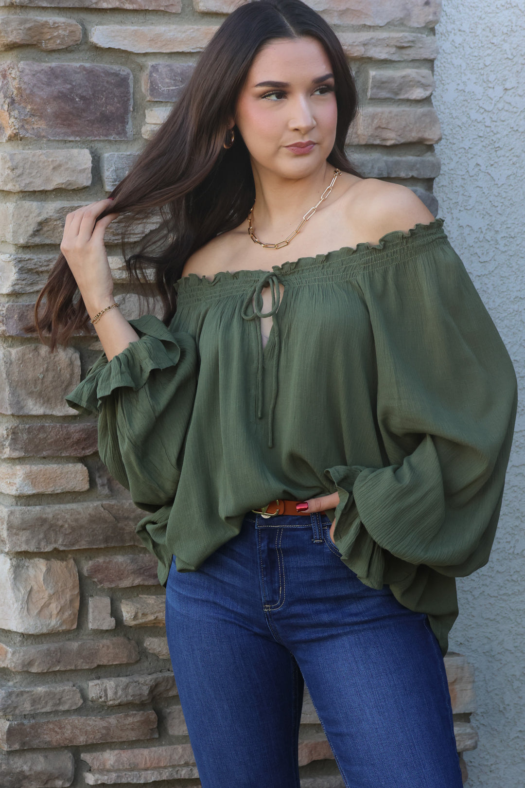 Dream Team Top In Olive - ShopSpoiled