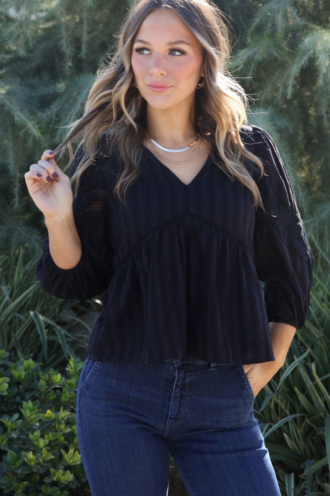 Wonderful Afternoon Top in Black - Shop Spoiled Boutique 