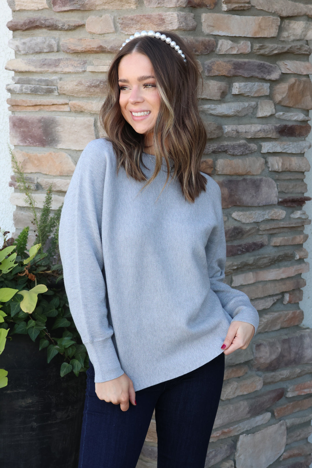 Comfy Glam Sweater in Grey - Shop Spoiled Boutique 