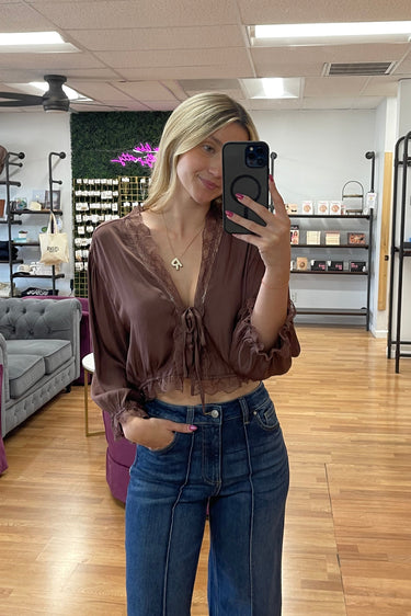 Amber Tie Blouse - ShopSpoiled