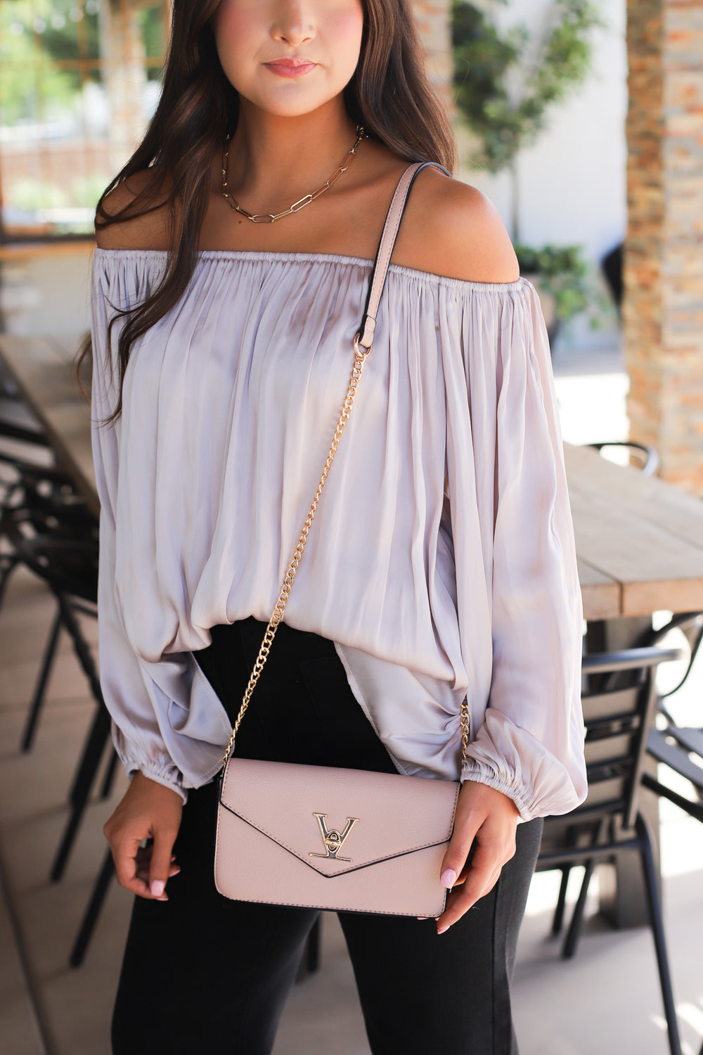Oh So Classy Purse In Nude - ShopSpoiled