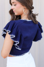 Ruffled Me Up Top - ShopSpoiled