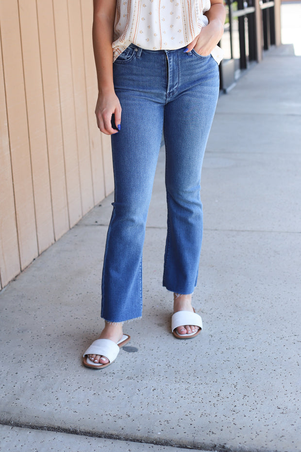 Tonya Crop Flare Jeans - ShopSpoiled