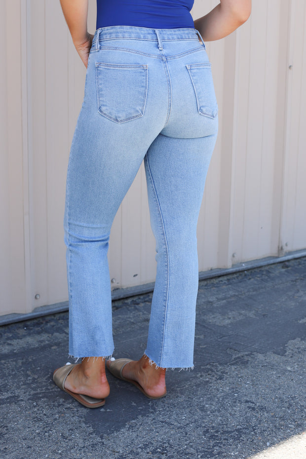 Tonya Crop Flare Jeans - ShopSpoiled