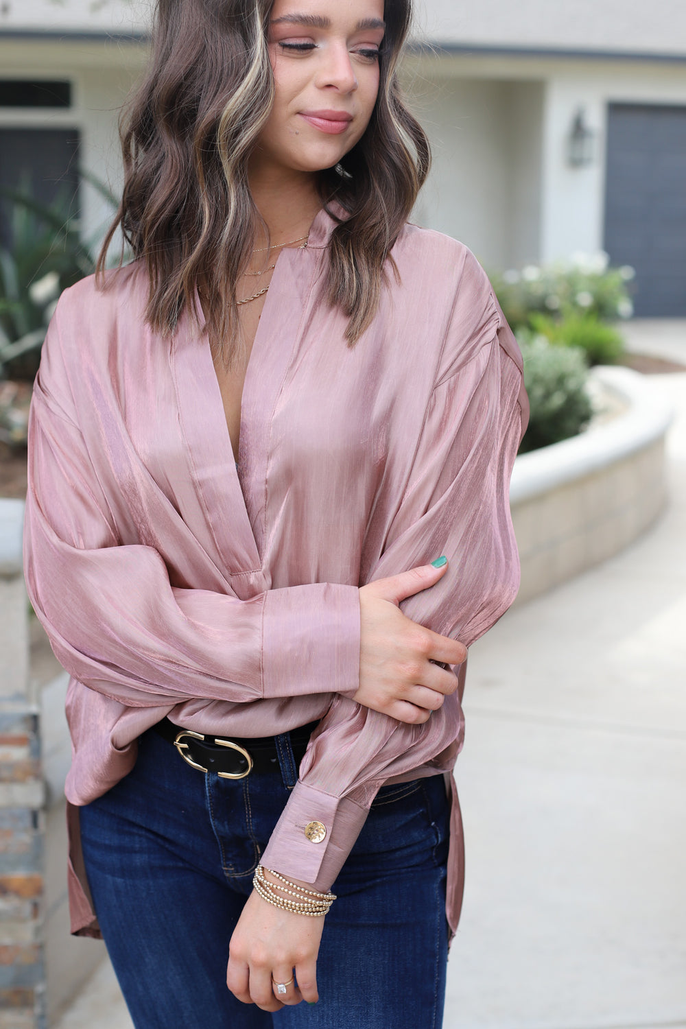 Simply Stunning Top In Taupe - ShopSpoiled