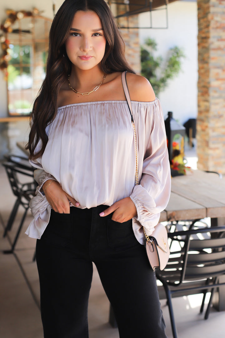 Forever Mine Top in Champagne - ShopSpoiled