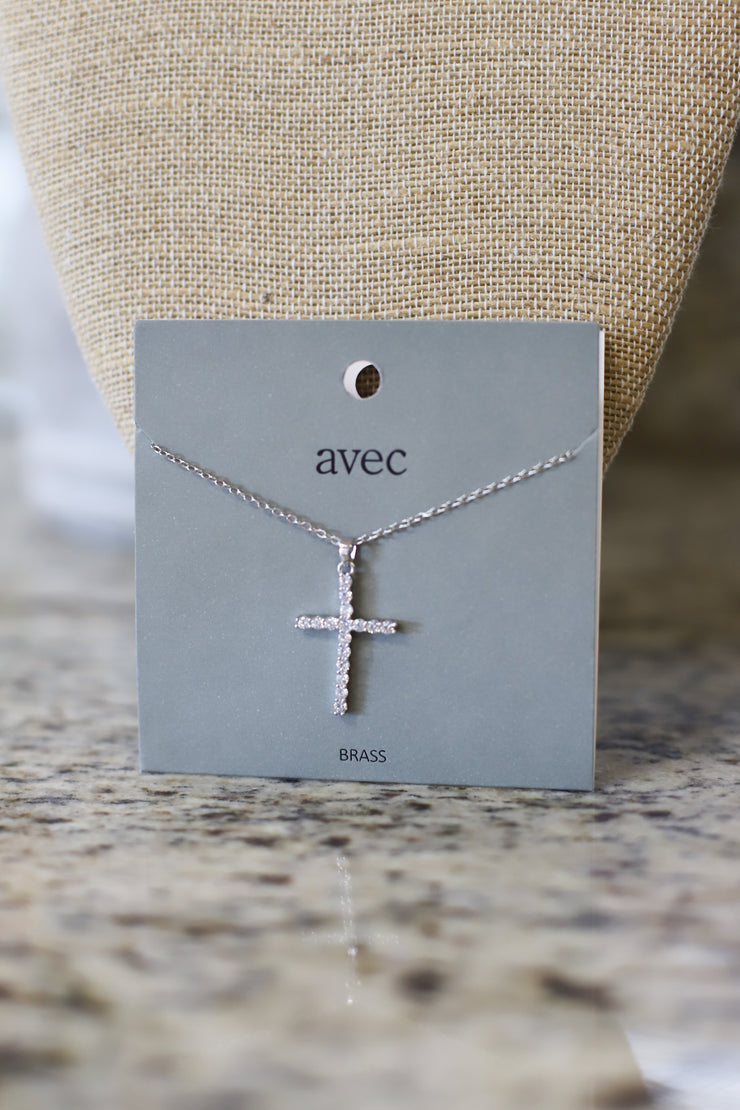 Marie Rhinestone Cross Neckalce - ShopSpoiled