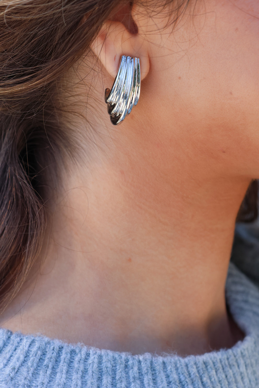 Material Girl Earrings in Silver - ShopSpoiled
